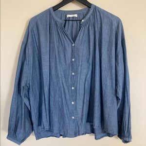 Doen Jane Blouse in Cotton Chambray sz M